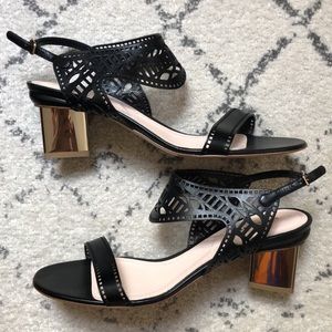 NEW Nicholas Kirkwood sandals laces metallic heel